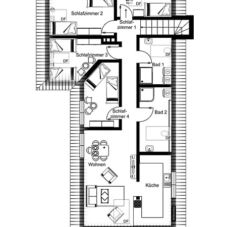 Apartment 120m² Apartment nahe A1 - 4 Schlafzimmern - 2 Bäder - große Wohnküche - Grillplatz - Parkplatz Siek
